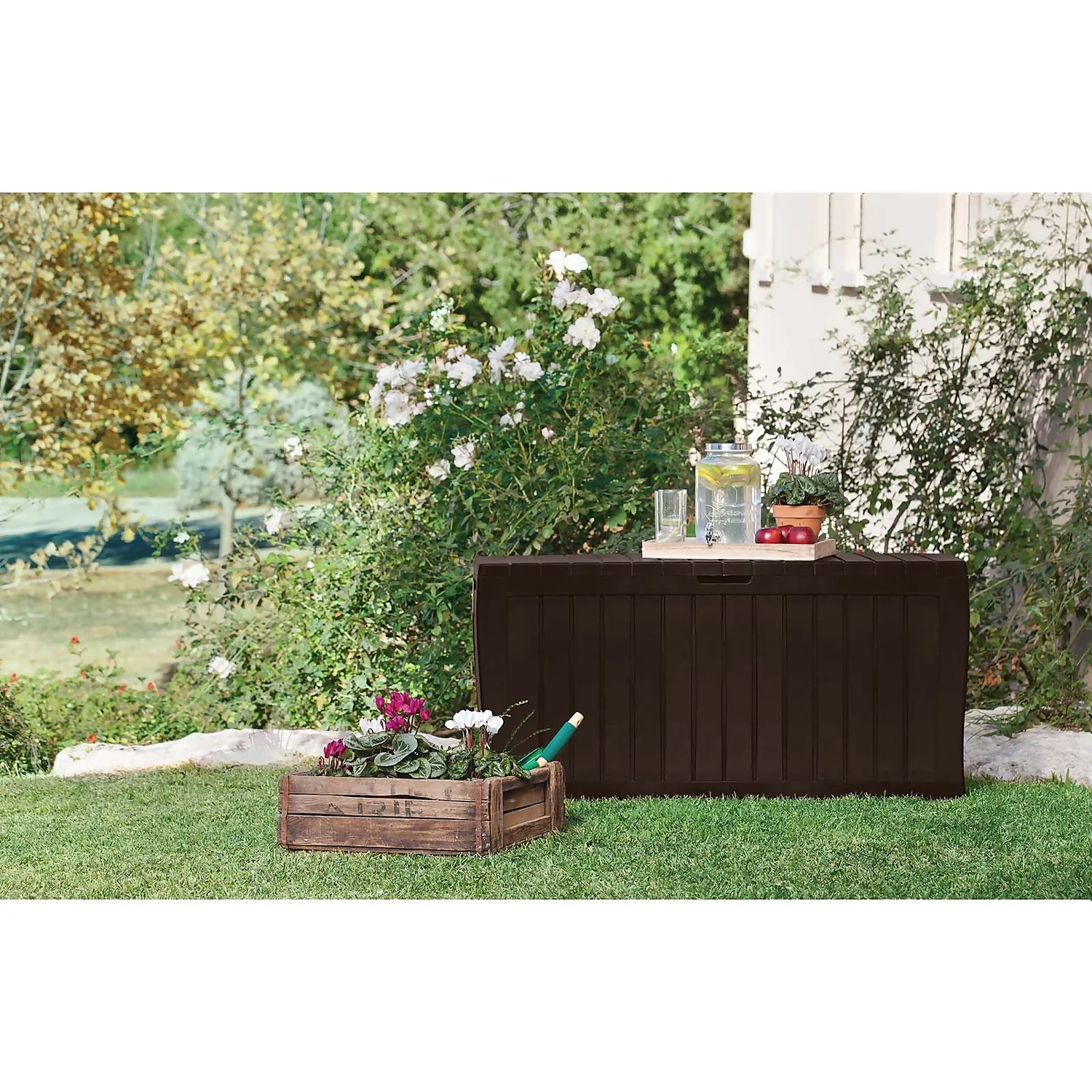 Keter Marvel Plus Outdoor Garden Storage Box 270L - Brown Keter Marvel Plus Outdoor Garden Storage Box 270L - Brown -Deals Furniture Store 12808515 7684900072042860