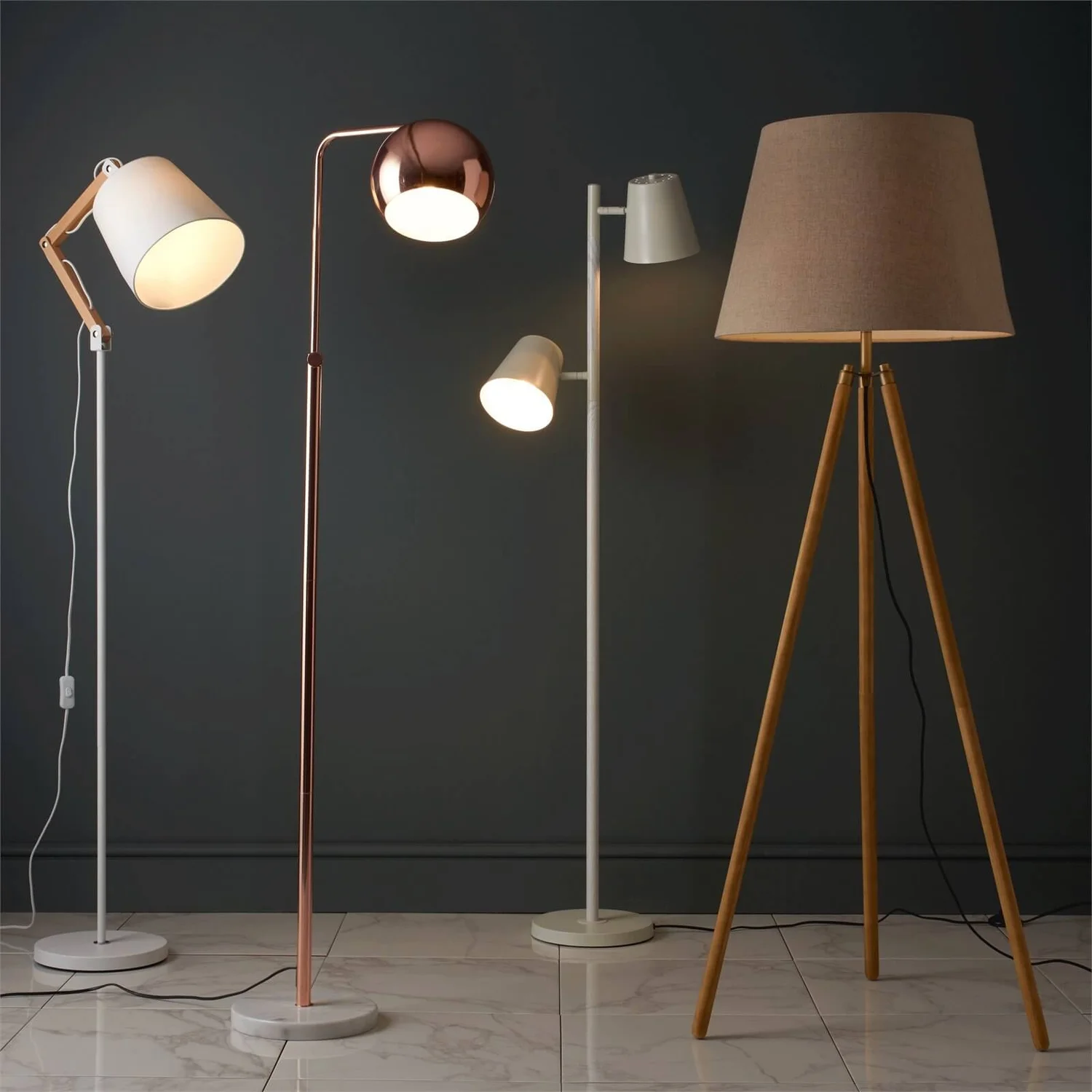 Caleb Floor Lamp - White Caleb Floor Lamp - White -Deals Furniture Store 12809239 1594832987372571