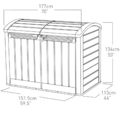 Keter Store It Out Ultra Outdoor Garden Storage Shed - Beige & Brown - 2000L -Deals Furniture Store 12815621 9184833203934891