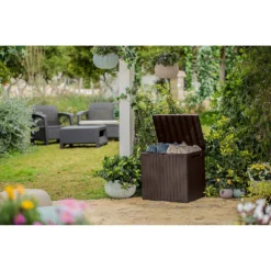 Keter City Outdoor Garden Storage Box 113L - Brown -Deals Furniture Store 12822290 1104900073787729