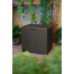 Keter City Outdoor Garden Storage Box 113L - Brown -Deals Furniture Store 12822290 1124900073755494