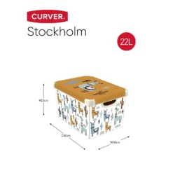 Curver Stockholm Llama Plastic Deco Storage Box - Multi-Coloured - 22L -Deals Furniture Store 12824053 3534832983271178