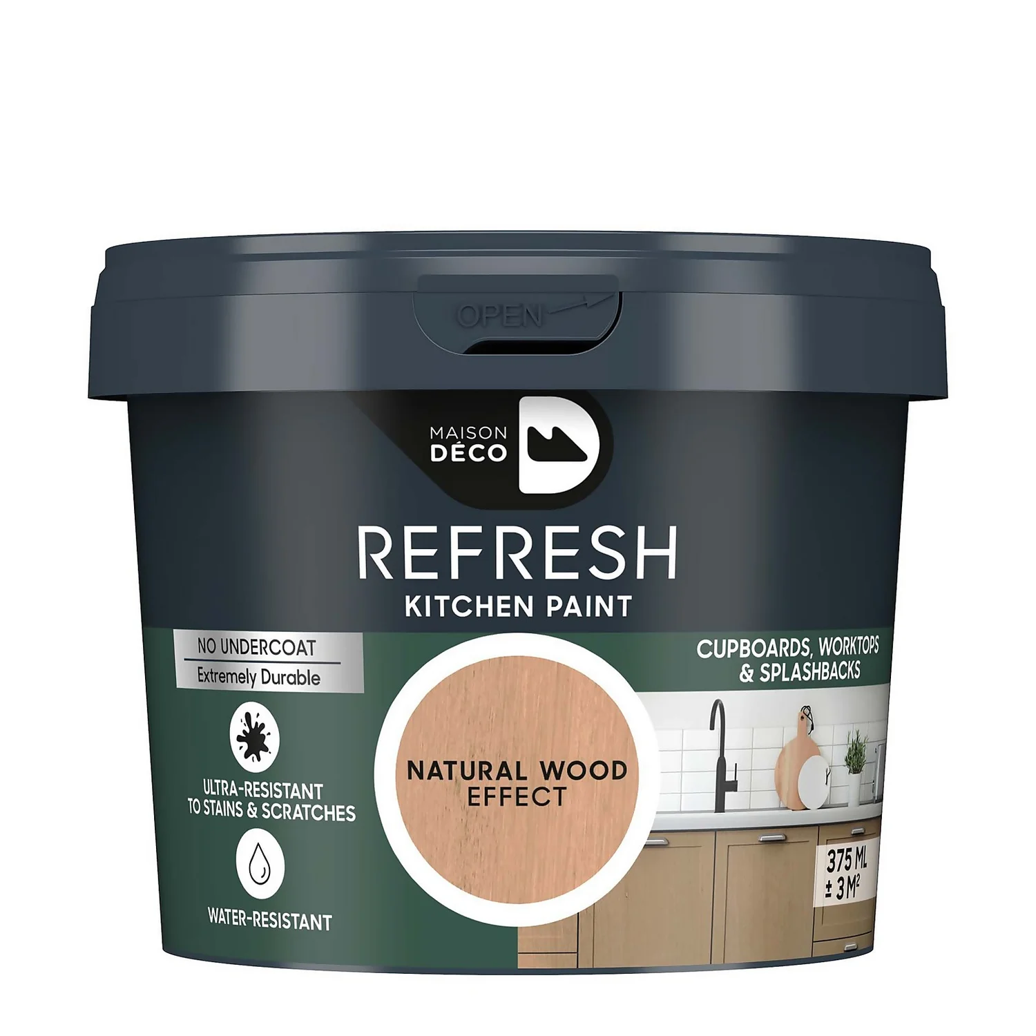 Maison Deco Refresh Kitchen Cupboards, Worktops & Splashbacks Paint Natural Wood Effect - 375ml Maison Deco Refresh Kitchen Cupboards, Worktops & Splashbacks Paint Natural Wood Effect - 375ml -Deals Furniture Store 12878363 1254866647598153