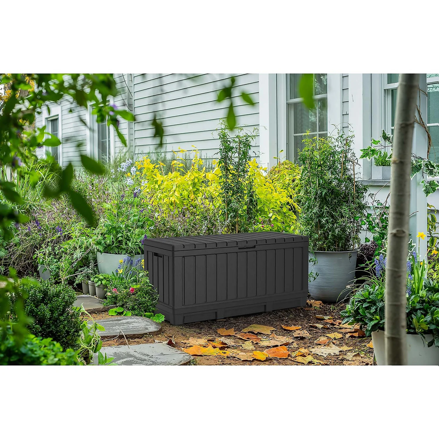 Keter Kentwood Outdoor Garden Storage Box 350L - Graphite Keter Kentwood Outdoor Garden Storage Box 350L - Graphite -Deals Furniture Store 12885762 3464899008568981