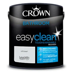 Crown Easyclean® Mouldguard+ Bathroom Mid Sheen Washable Multi Surface Paint Soft Steel® - 2.5 L -Deals Furniture Store 12886778 1174853416077435