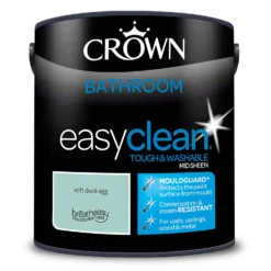 Crown Easyclean® Mouldguard+ Bathroom Mid Sheen Washable Multi Surface Paint Soft Duck Egg® - 2.5 L -Deals Furniture Store 12886781 1414853416109934