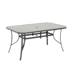 Rowly 6 Seater Garden Dining Set With Parasol -Deals Furniture Store 12887808 5744843690412079