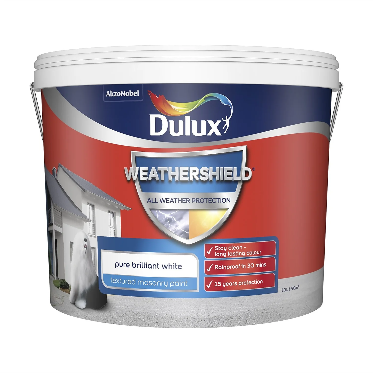 Dulux Weathershield Textured Masonry Paint - Pure Brilliant White - 10L Dulux Weathershield Textured Masonry Paint - Pure Brilliant White - 10L -Deals Furniture Store 12937973 7324848449619669