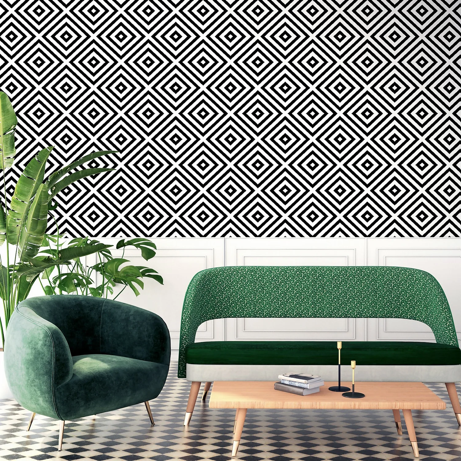 Arthouse Geometric Diamond Mono Wallpaper Arthouse Geometric Diamond Mono Wallpaper -Deals Furniture Store 12961407 6054856733295824
