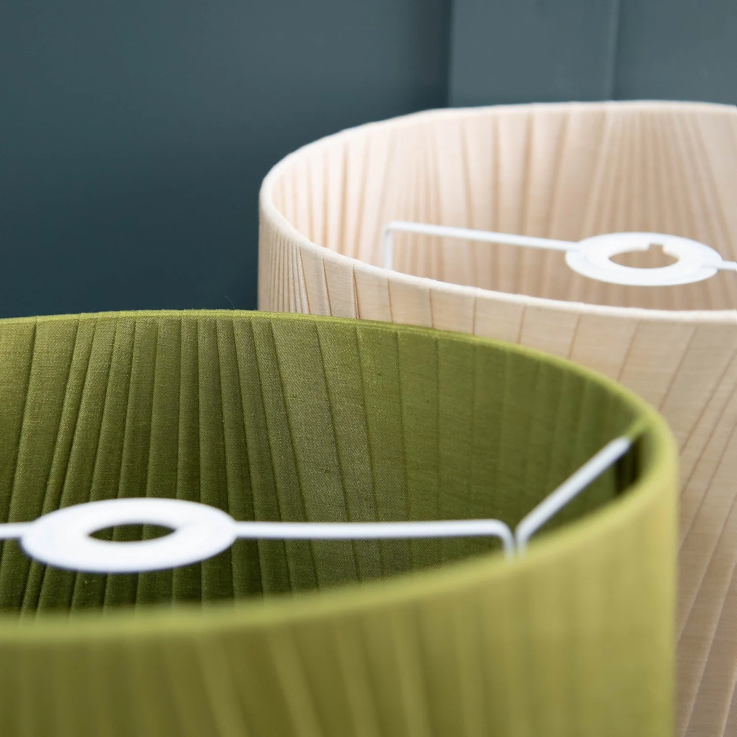 Raye Olive Drum Pleated Silk Shade - 30cm Raye Olive Drum Pleated Silk Shade - 30cm -Deals Furniture Store 13139397 7524944148160835