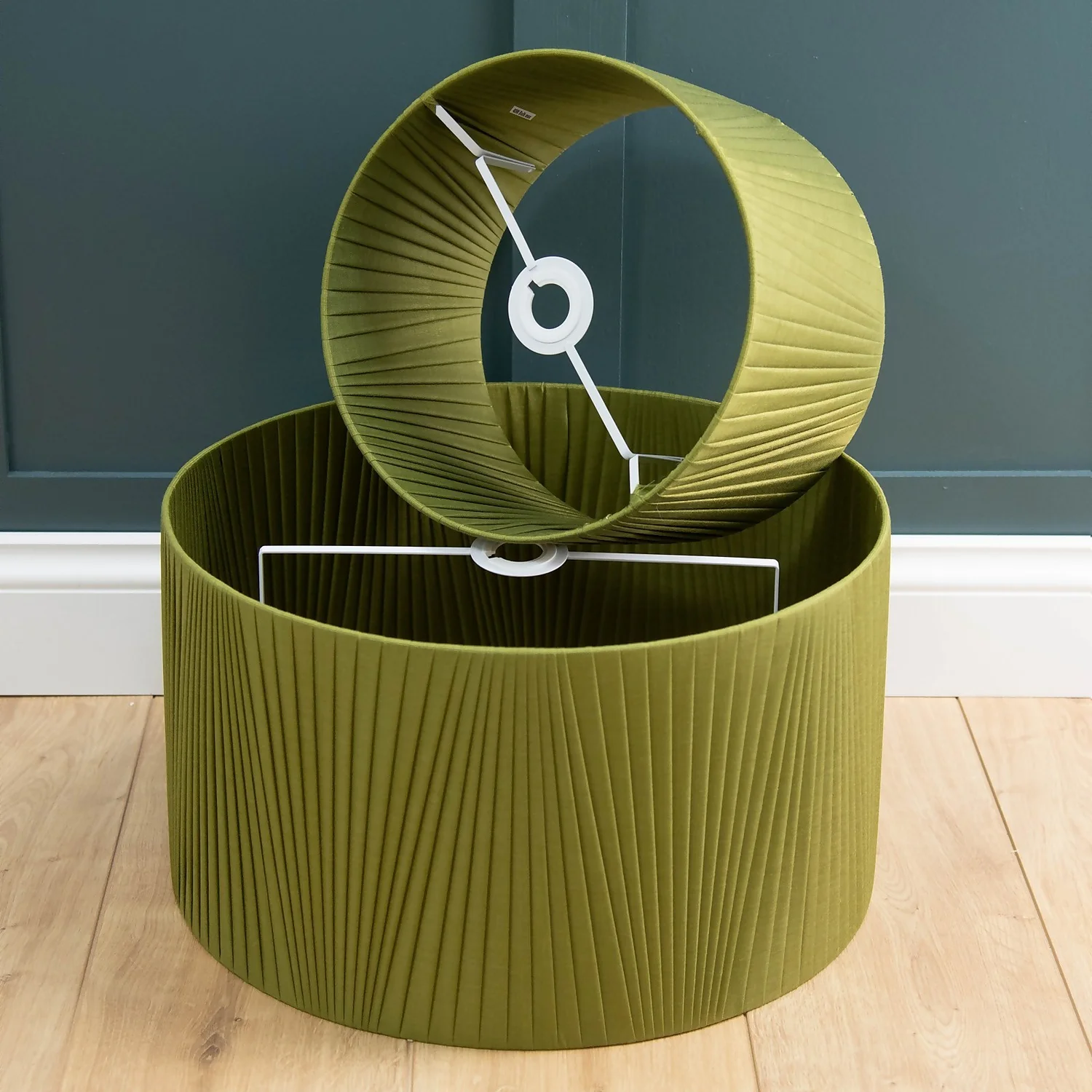 Raye Olive Drum Pleated Silk Shade - 30cm Raye Olive Drum Pleated Silk Shade - 30cm -Deals Furniture Store 13139397 7774944148135686