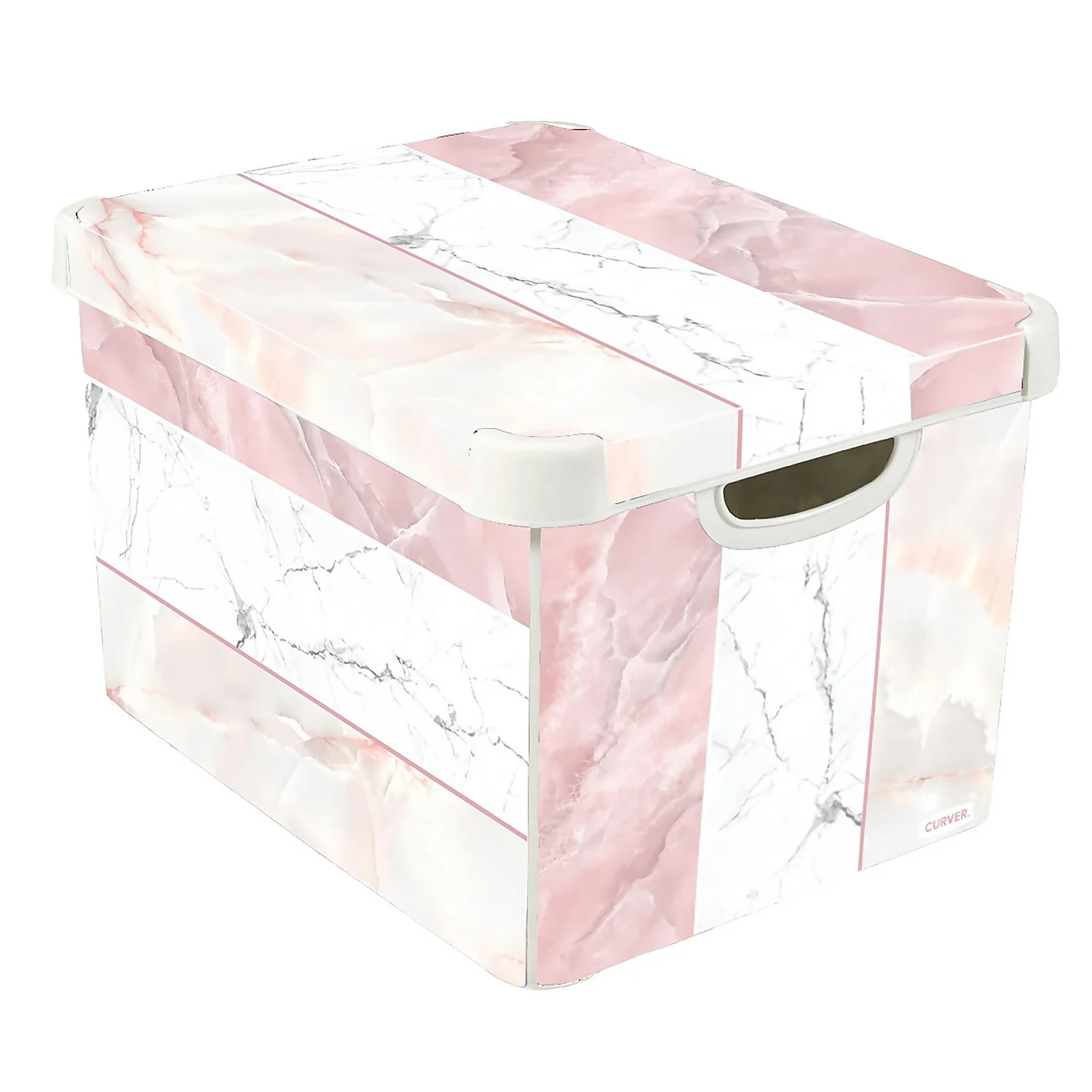 Curver Stockholm Mixed Marble Deco Storage Box - Pink & White 22L Curver Stockholm Mixed Marble Deco Storage Box - Pink & White 22L -Deals Furniture Store 13148481 1974896660167670