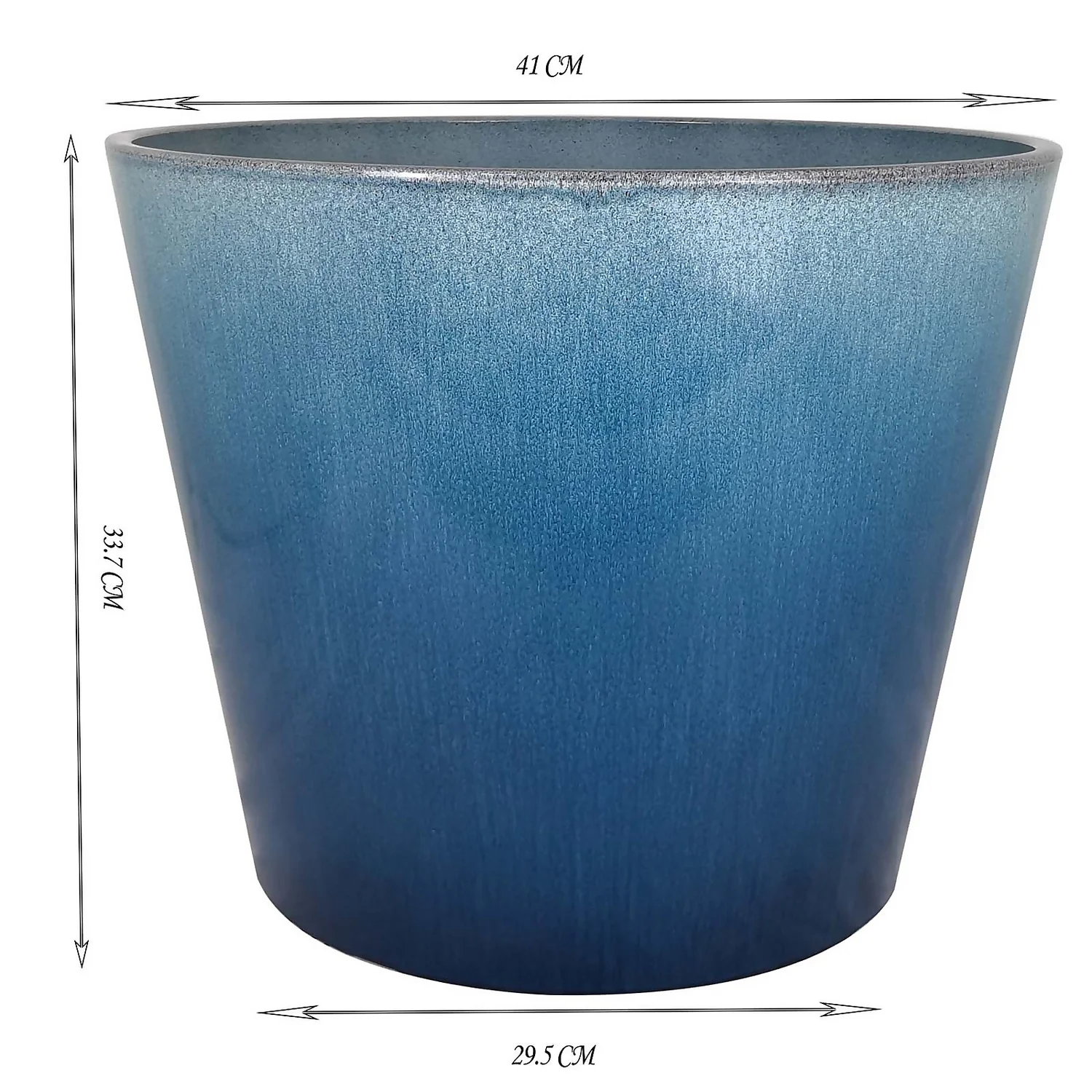 Glazed Finish Blue Planter - 40cm Glazed Finish Blue Planter - 40cm -Deals Furniture Store 13190807 2044926228730587