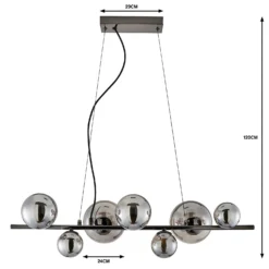 Orb II 7 Light Diner Pendant - Black Chrome Smoke -Deals Furniture Store 13208306 1534909895072433