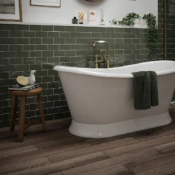 Country Living Artisan Moss Green Ceramic Wall Tile 75 X 150mm - 0.5sqm Pack -Deals Furniture Store 13220561 1404909608188466