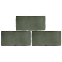 Country Living Artisan Moss Green Ceramic Wall Tile 75 X 150mm - 0.5sqm Pack -Deals Furniture Store 13220561 4064916415692208