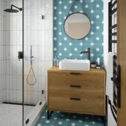 Country Living Starry Skies Peacock Teal Porcelain Wall & Floor Tile - 200 X 200mm - 0.52sqm Pack -Deals Furniture Store 13220582 1344909608317976