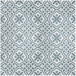 Fiore Teal / White Victorian Pre-scored Porcelain Wall & Floor Tile 450 X 450mm - 1.42sqm Pack 2 Fiore Teal / White Victorian Pre-scored Porcelain Wall & Floor Tile 450 X 450mm - 1.42sqm Pack -Deals Furniture Store 13220597 1194916349962280