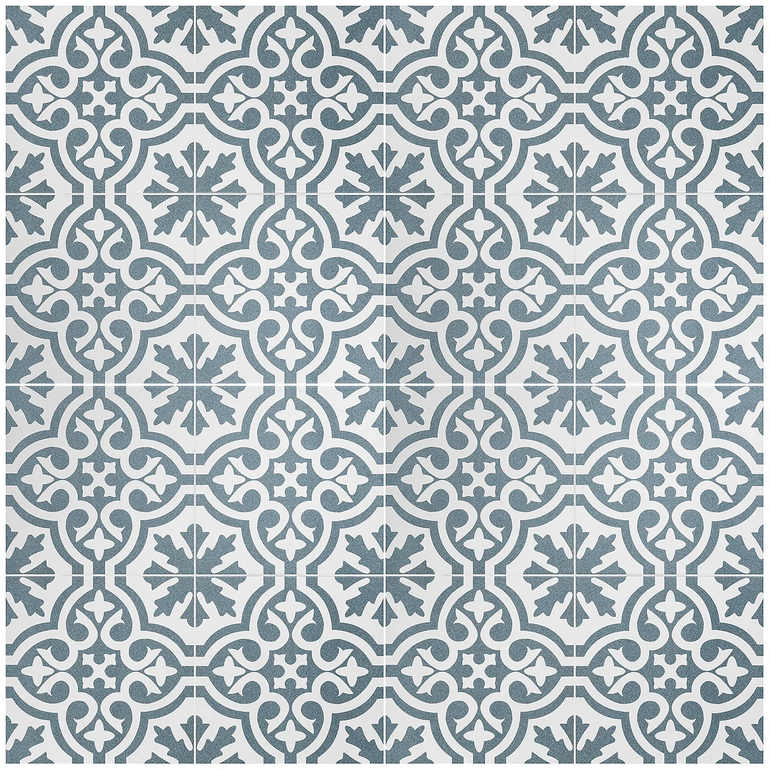 Fiore Teal / White Victorian Pre-scored Porcelain Wall & Floor Tile 450 x 450mm - 1.42sqm Pack Fiore Teal / White Victorian Pre-scored Porcelain Wall & Floor Tile 450 X 450mm - 1.42sqm Pack -Deals Furniture Store 13220597 1194916349962280