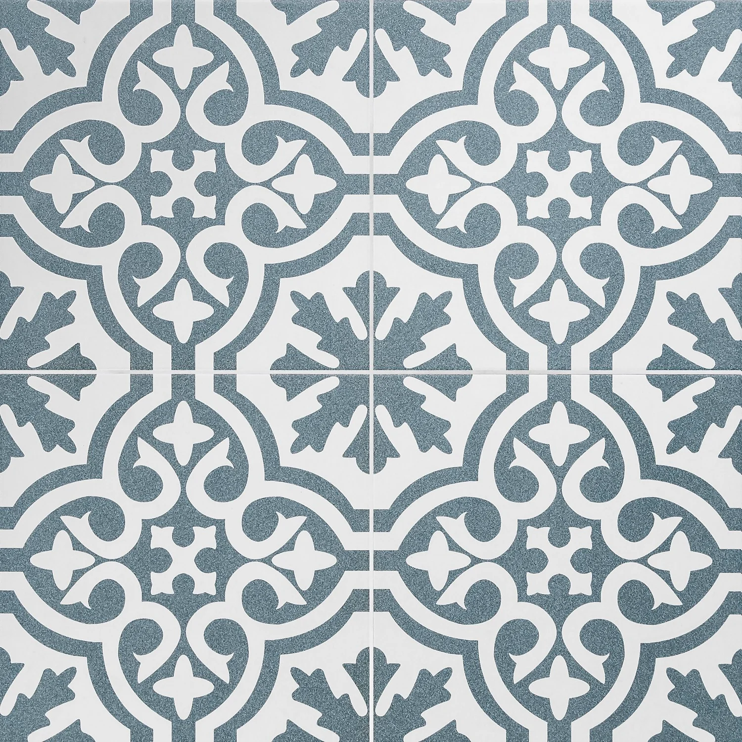 Fiore Teal / White Victorian Pre-scored Porcelain Wall & Floor Tile 450 x 450mm - 1.42sqm Pack Fiore Teal / White Victorian Pre-scored Porcelain Wall & Floor Tile 450 X 450mm - 1.42sqm Pack -Deals Furniture Store 13220597 6774909608324600