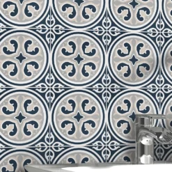 Fiore Vintage Floral Porcelain Wall & Floor Tile 200 X 200mm - 0.52sqm Pack -Deals Furniture Store 13220600 4604924677995874
