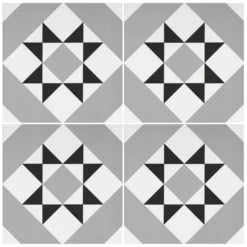 Fiore Diamond Black Porcelain Wall & Floor Tile 200 X 200mm - 0.52sqm Pack -Deals Furniture Store 13220601 7764916348340978