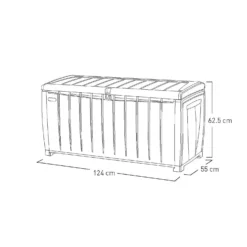 Keter Ace Outdoor Garden Storage Box 124 X 55 X 62.5 Cm - Grey And Black -Deals Furniture Store 13432924 1804947994784994