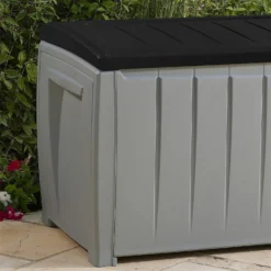 Keter Ace Outdoor Garden Storage Box 124 X 55 X 62.5 Cm - Grey And Black -Deals Furniture Store 13432924 3844947994747044