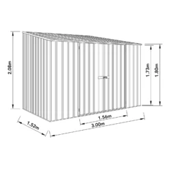 Absco 10 X 5ft Space Saver Metal Pent Shed - Green -Deals Furniture Store 13440844 2124929185526291