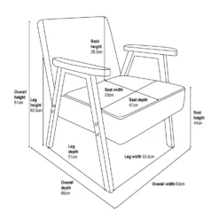 Alex Mid Century Armchair - Ochre -Deals Furniture Store 13514419 1045061732415674