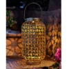 Homebase Edit Antique Gold Solar Moroccan Lantern - 32cm
