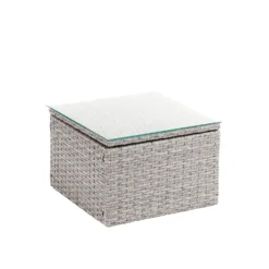 Alexandria Rattan Effect Garden Corner Sofa Set - Ash Grey -Deals Furniture Store 13971225 7715022704506515