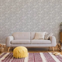 Fresco Artisan Leaf Grey Wallpaper -Deals Furniture Store 13991879 5245003723099943