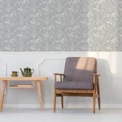 Fresco Artisan Leaf Grey Wallpaper -Deals Furniture Store 13991879 9315003723178162