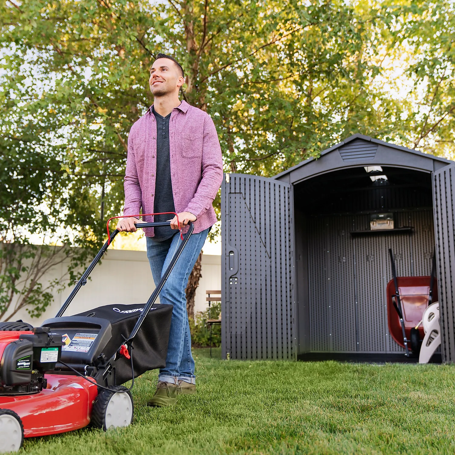 Lifetime 7x7ft Outdoor Storage Shed - Rough-Cut Grey Lifetime 7x7ft Outdoor Storage Shed - Rough-Cut Grey -Deals Furniture Store 13997403 1125000054921586