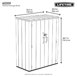 LIFETIME 1500L Vertical Storage Shed - Rough-Cut Brown -Deals Furniture Store 13997404 6944999835363736