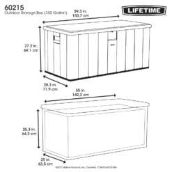 LIFETIME 568L Outdoor Storage Deck Box - Rough-Cut Brown -Deals Furniture Store 13997406 1424999835348871
