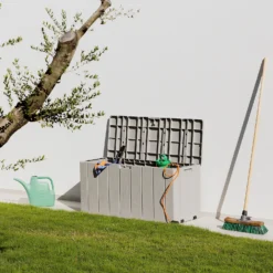 Toomax Bravo Garden Storage Box 270L - Warm Grey -Deals Furniture Store 13997481 1945004537356445