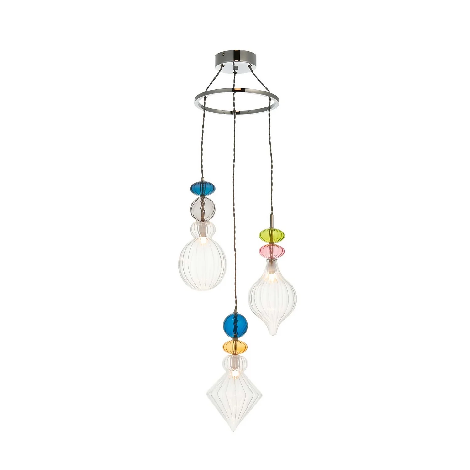 Elgin Cluster Pendant Ceiling Light - Multicoloured & Chrome Elgin Cluster Pendant Ceiling Light - Multicoloured & Chrome -Deals Furniture Store 14301808 1945038439435937