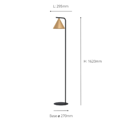 Eglo Narices Floor Lamp - Black & Brushed Brass -Deals Furniture Store 14302958 1085038223666880