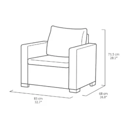 Keter California 2 Seater Outdoor Balcony Deluxe Garden Furniture Set - Graphite With Grey Cushions -Deals Furniture Store 14539592 1535041802417805