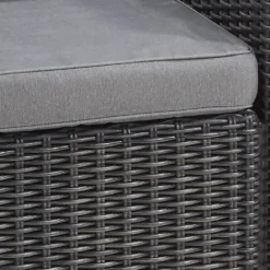 Keter California 2 Seater Outdoor Balcony Deluxe Garden Furniture Set - Graphite With Grey Cushions -Deals Furniture Store 14539592 2095041802288703